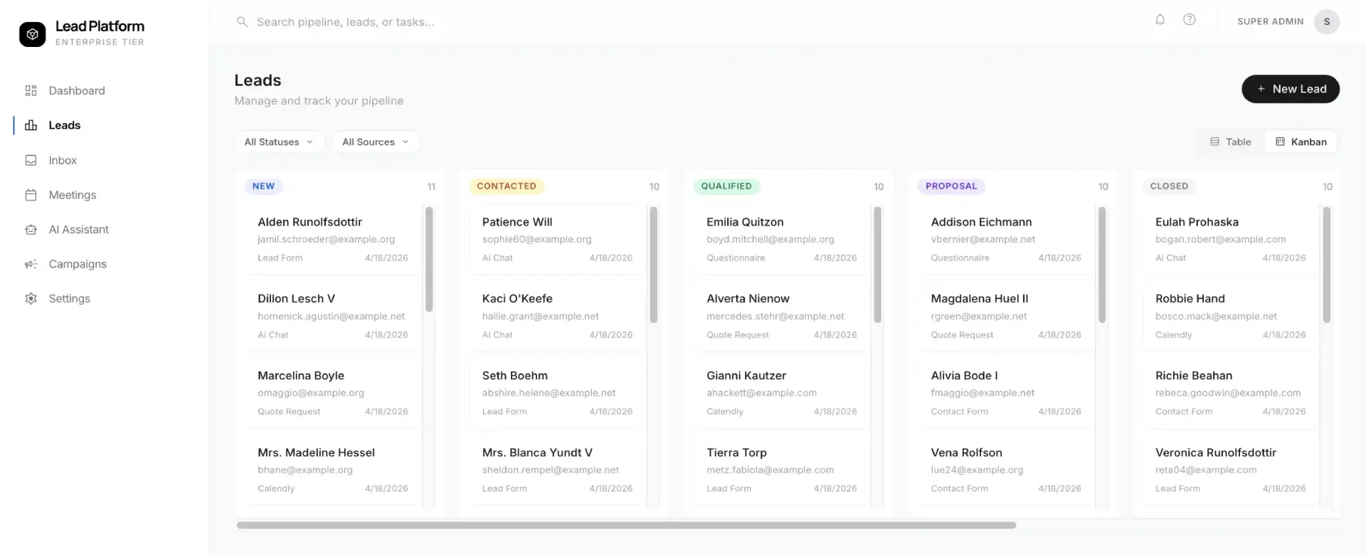 Lead generation platform